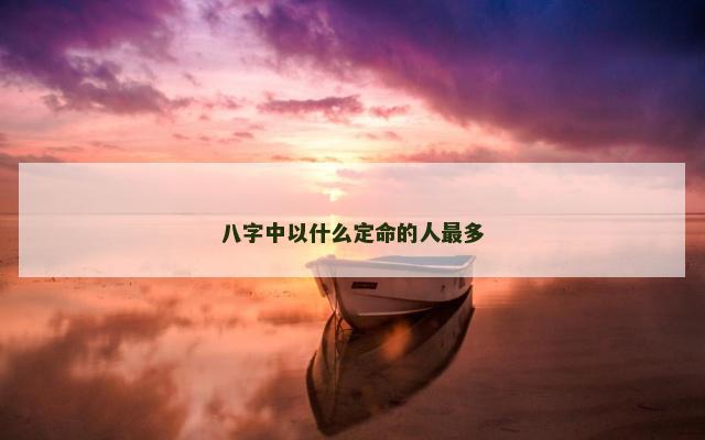 八字中以什么定命的人最多