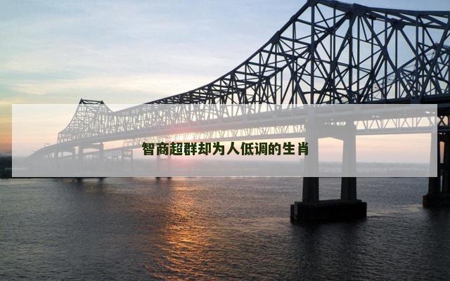 智商超群却为人低调的生肖