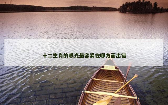 十二生肖的眼光最容易在哪方面出错