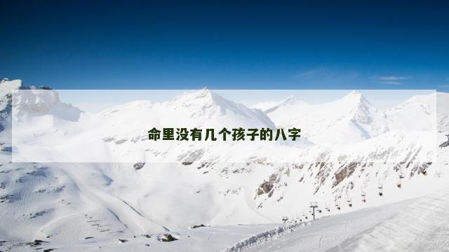 命里没有几个孩子的八字