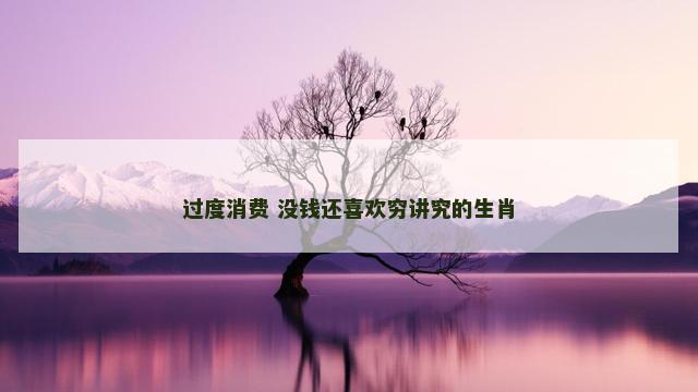 过度消费 没钱还喜欢穷讲究的生肖