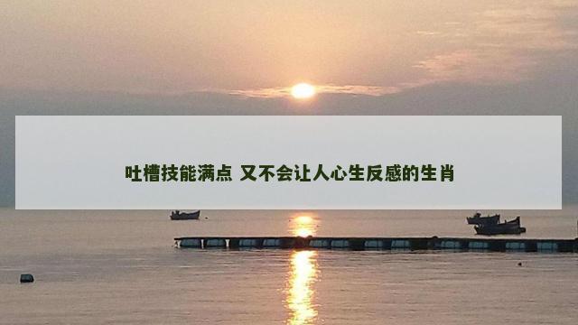 吐槽技能满点 又不会让人心生反感的生肖
