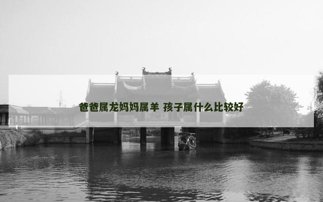 爸爸属龙妈妈属羊 孩子属什么比较好