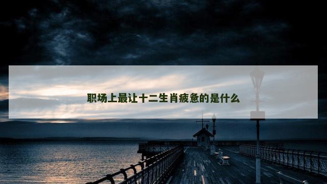职场上最让十二生肖疲惫的是什么