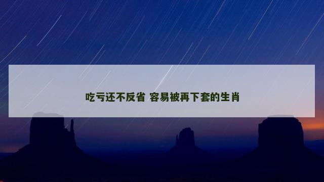 吃亏还不反省 容易被再下套的生肖
