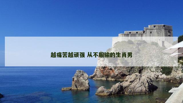 越痛苦越顽强 从不服输的生肖男