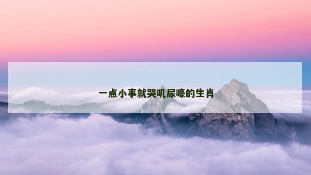 一点小事就哭叽尿嚎的生肖