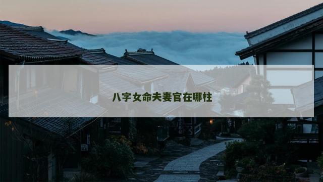 八字女命夫妻官在哪柱