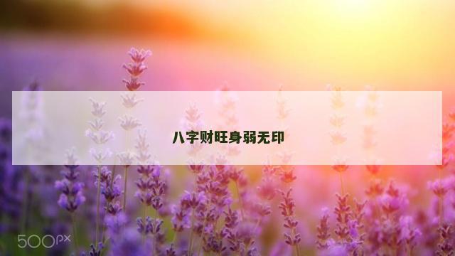 八字财旺身弱无印