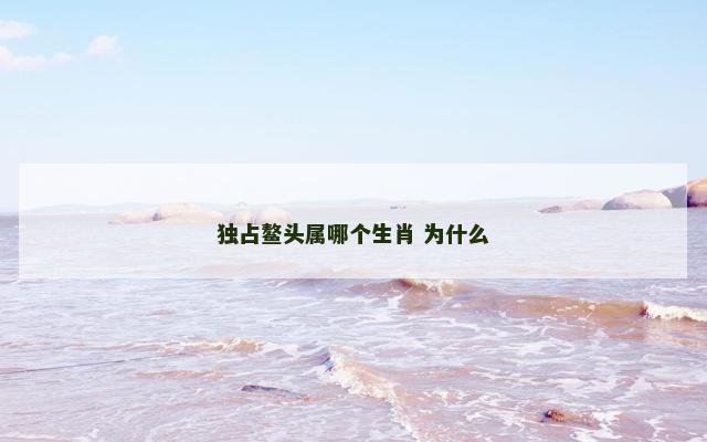 独占鳌头属哪个生肖 为什么