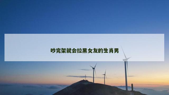 吵完架就会拉黑女友的生肖男