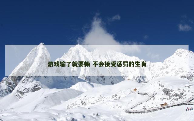 游戏输了就耍赖 不会接受惩罚的生肖