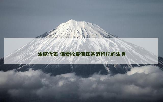 油腻代表 偏爱收集佛珠茶酒枸杞的生肖
