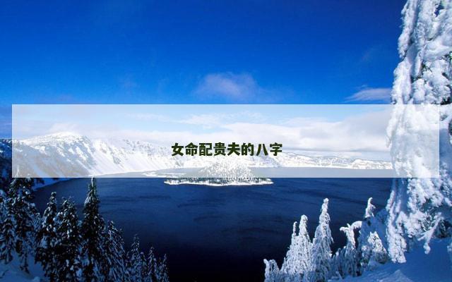 女命配贵夫的八字