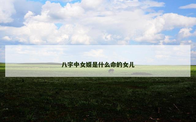 八字中女婿是什么命的女儿