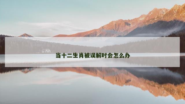 当十二生肖被误解时会怎么办