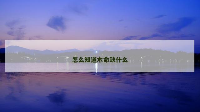 怎么知道木命缺什么