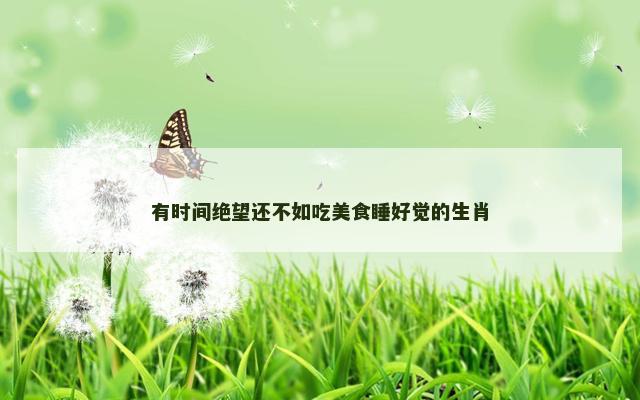 有时间绝望还不如吃美食睡好觉的生肖