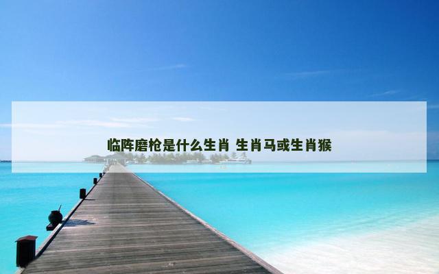 临阵磨枪是什么生肖 生肖马或生肖猴
