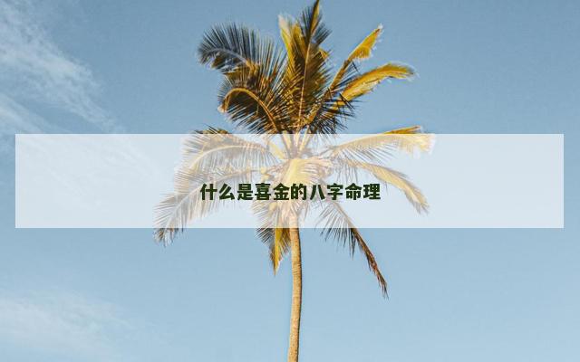 什么是喜金的八字命理