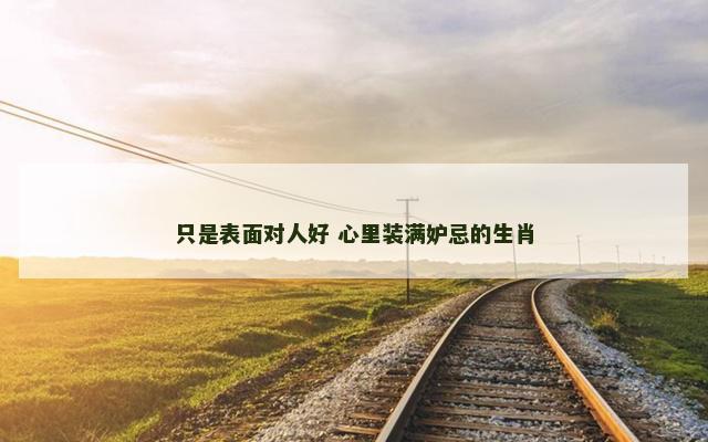 只是表面对人好 心里装满妒忌的生肖