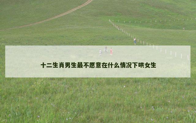 十二生肖男生最不愿意在什么情况下哄女生