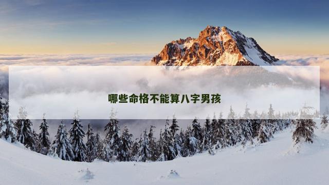 哪些命格不能算八字男孩