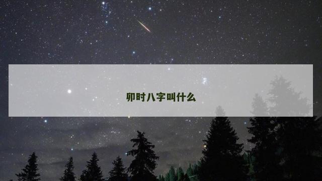 卯时八字叫什么