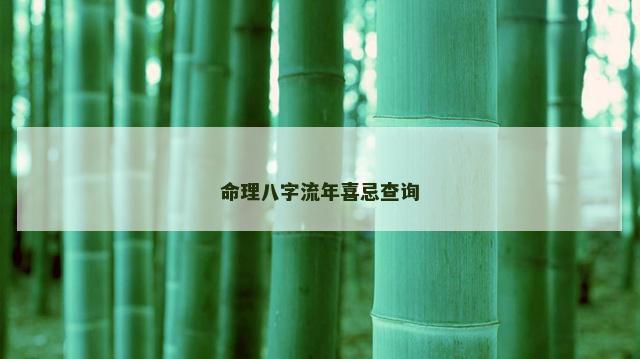 命理八字流年喜忌查询