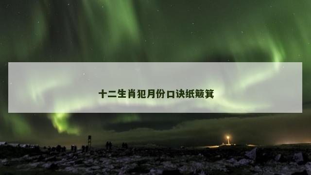 十二生肖犯月份口诀纸簸箕