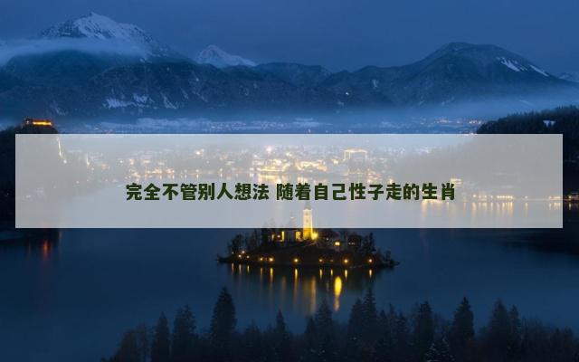 完全不管别人想法 随着自己性子走的生肖