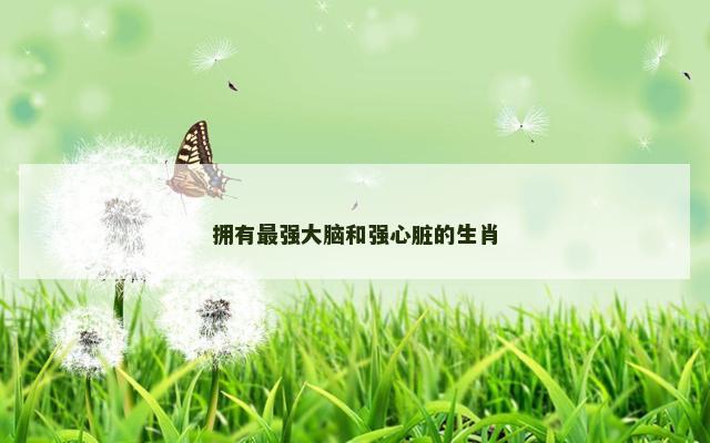 拥有最强大脑和强心脏的生肖