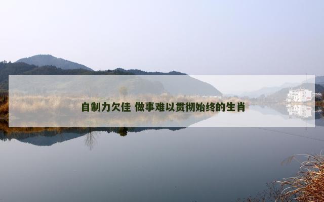 自制力欠佳 做事难以贯彻始终的生肖