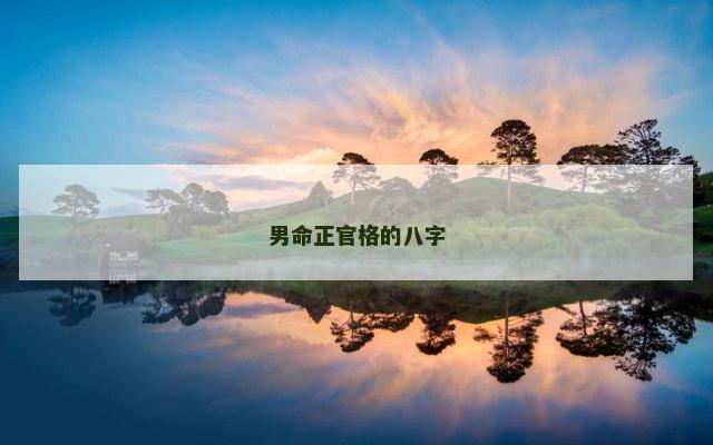 男命正官格的八字