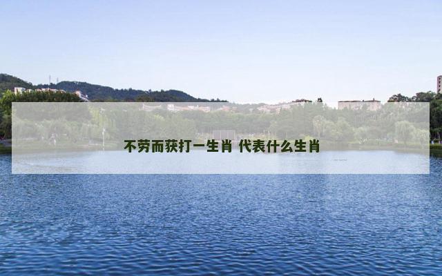 不劳而获打一生肖 代表什么生肖