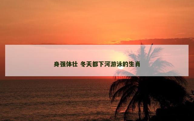 身强体壮 冬天都下河游泳的生肖