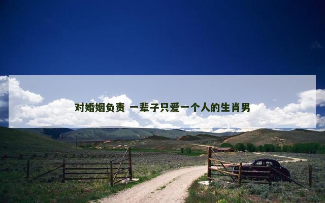 对婚姻负责 一辈子只爱一个人的生肖男