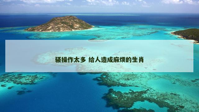 骚操作太多 给人造成麻烦的生肖