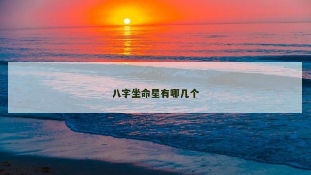 八字坐命星有哪几个