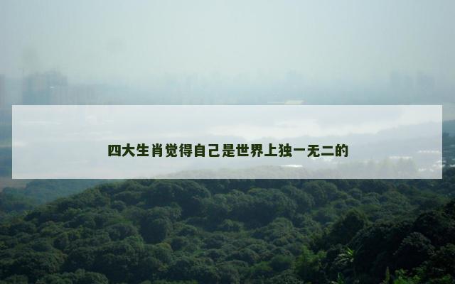 四大生肖觉得自己是世界上独一无二的