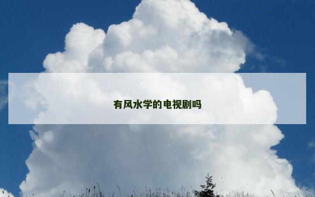有风水学的电视剧吗
