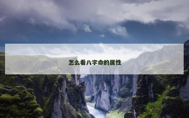 怎么看八字命的属性