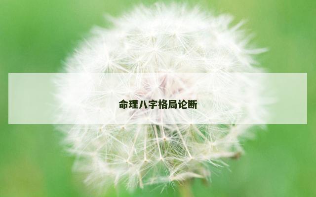 命理八字格局论断