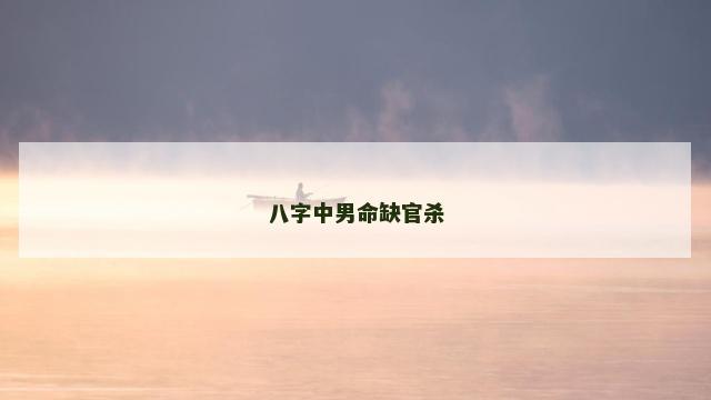 八字中男命缺官杀