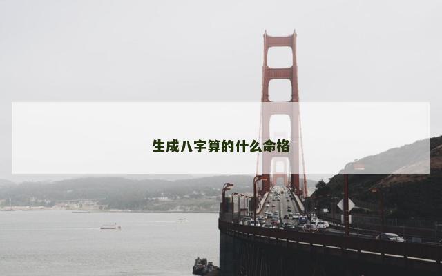 生成八字算的什么命格