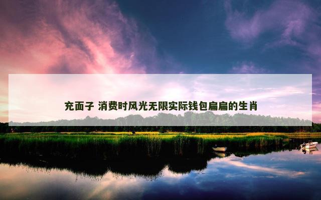 充面子 消费时风光无限实际钱包扁扁的生肖