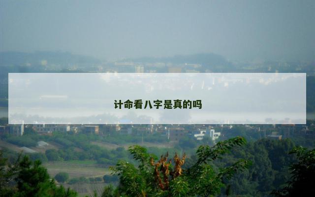 计命看八字是真的吗