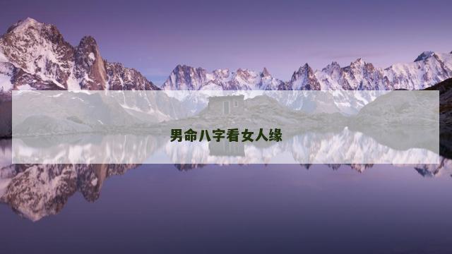 男命八字看女人缘