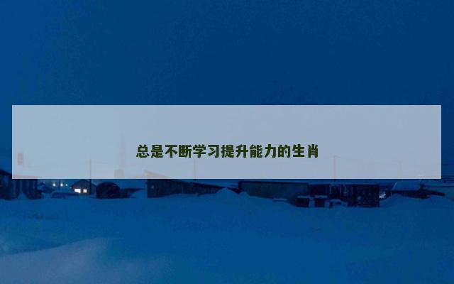 总是不断学习提升能力的生肖