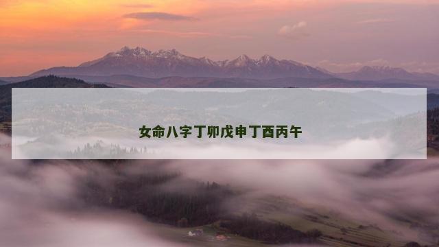 女命八字丁卯戊申丁酉丙午